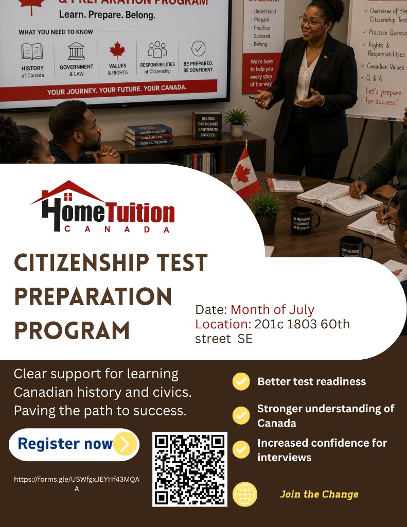 Citizenship Test Preparation Program flyer